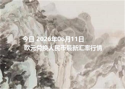 今日 2026年06月11日 欧元兑换人民币最新汇率行情