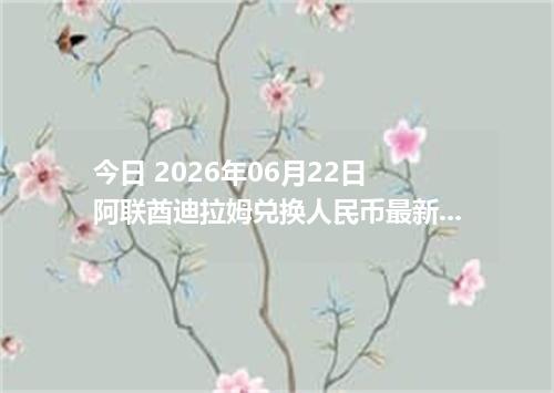 今日 2026年06月22日 阿联酋迪拉姆兑换人民币最新汇率行情