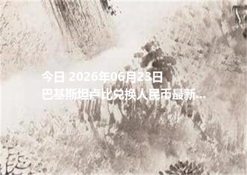 今日 2026年06月23日 巴基斯坦卢比兑换人民币最新汇率行情