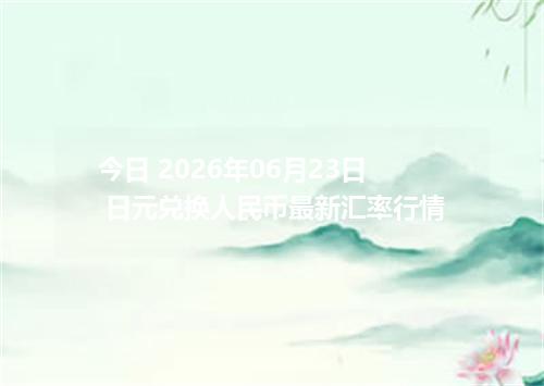 今日 2026年06月23日 日元兑换人民币最新汇率行情
