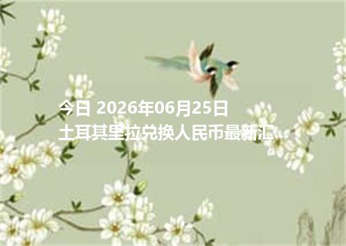 今日 2026年06月25日 土耳其里拉兑换人民币最新汇率行情