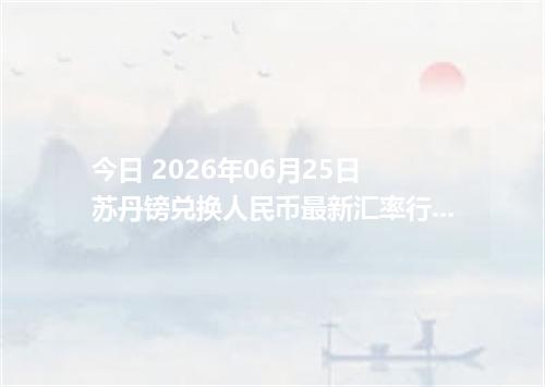 今日 2026年06月25日 苏丹镑兑换人民币最新汇率行情