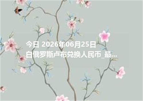今日 2026年06月25日 白俄罗斯卢布兑换人民币_最新BYN汇率行情