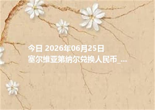 今日 2026年06月25日 塞尔维亚第纳尔兑换人民币_最新RSD汇率行情