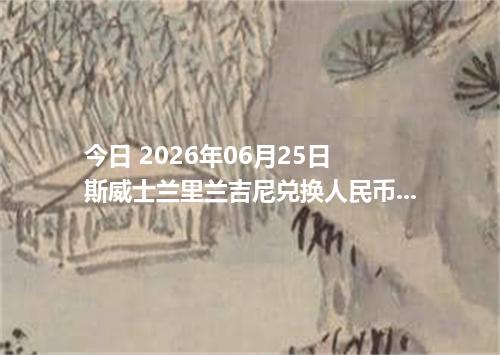 今日 2026年06月25日 斯威士兰里兰吉尼兑换人民币_最新SZL汇率行情