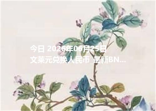 今日 2026年06月25日 文莱元兑换人民币_最新BND汇率行情
