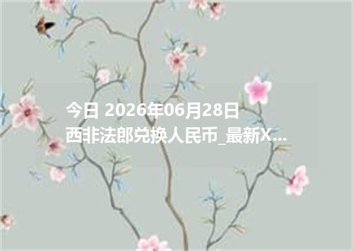 今日 2026年06月28日 西非法郎兑换人民币_最新XOF汇率行情