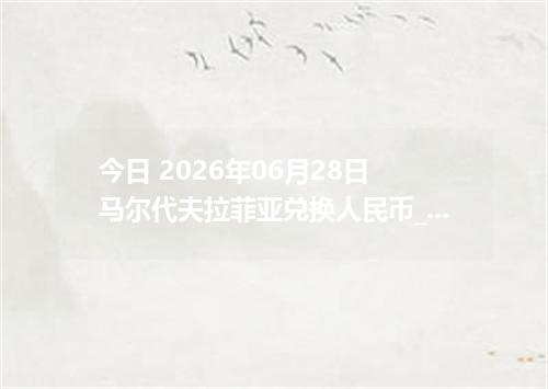 今日 2026年06月28日 马尔代夫拉菲亚兑换人民币_最新MVR汇率行情