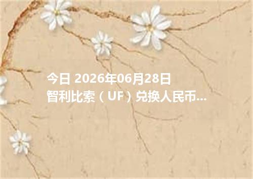 今日 2026年06月28日 智利比索（UF）兑换人民币_最新CLF汇率行情