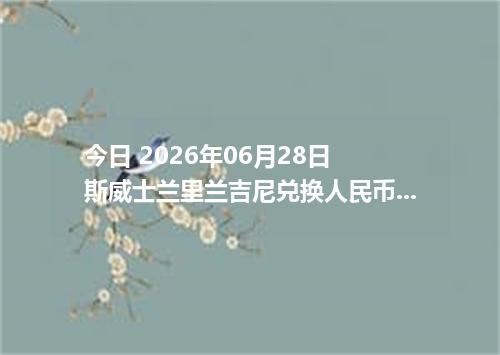 今日 2026年06月28日 斯威士兰里兰吉尼兑换人民币_最新SZL汇率行情
