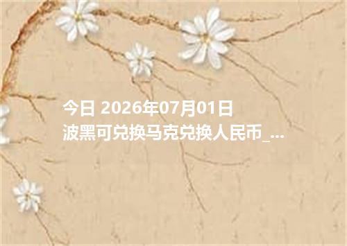 今日 2026年07月01日 波黑可兑换马克兑换人民币_最新BAM汇率行情